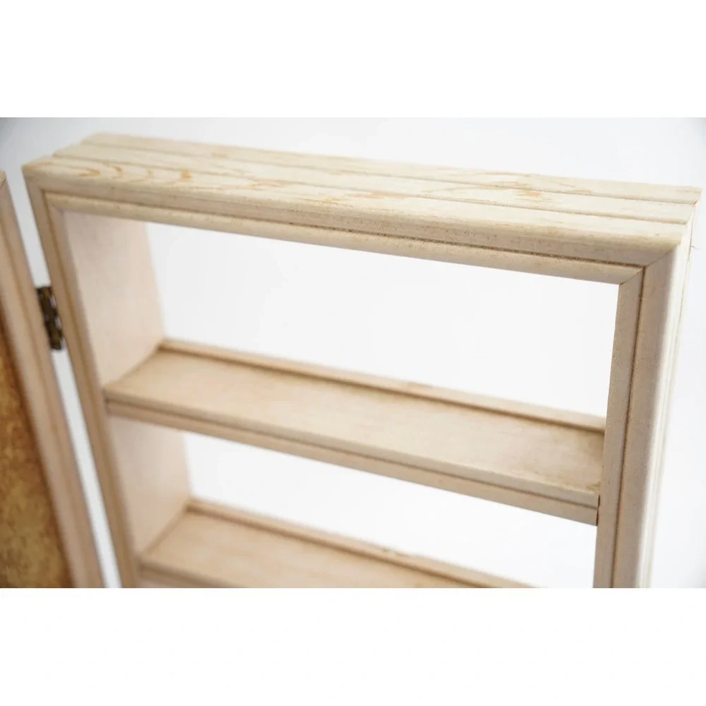 Steven‎ Klein Cat Print Wooden Wall Cabinet Small Tan Cork Board Shelves Good